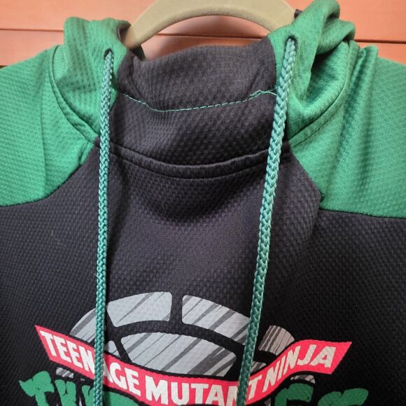 Nickelodeon Teenage Mutant Ninja Turtles Hoodie Mens Large Black Green 90's - Picture 4 of 9